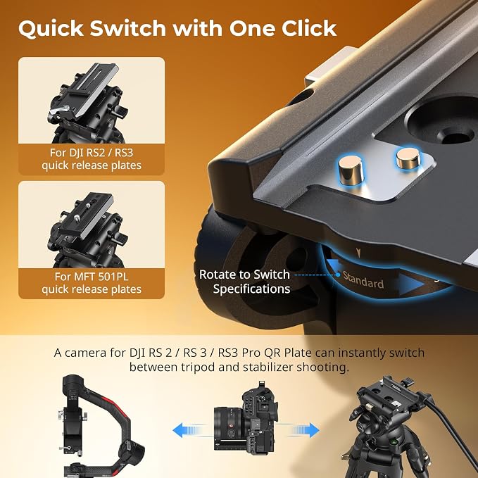 SmallRig AD-01S Video Tripod, Dual-Mode Quick Release Plate, Load up to 13.2lb - Image 3