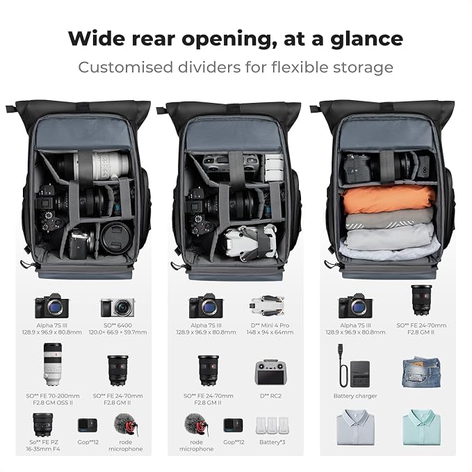 K&F CONCEPT Camera Backpack, Camera Bag - Image 2