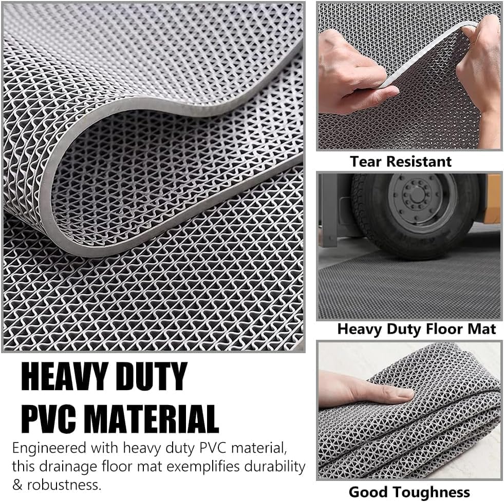 Thick PVC Drainage Floor Mat 3x99FT, Non Slip Flooring Mats Swimming Pool - Image 4