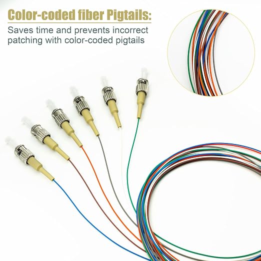 6 Strand Multimode OM1 62.5/125 ST-UPC Fiber Pigtail, ST OM1 Fiber Optic Pigtail - Image 3