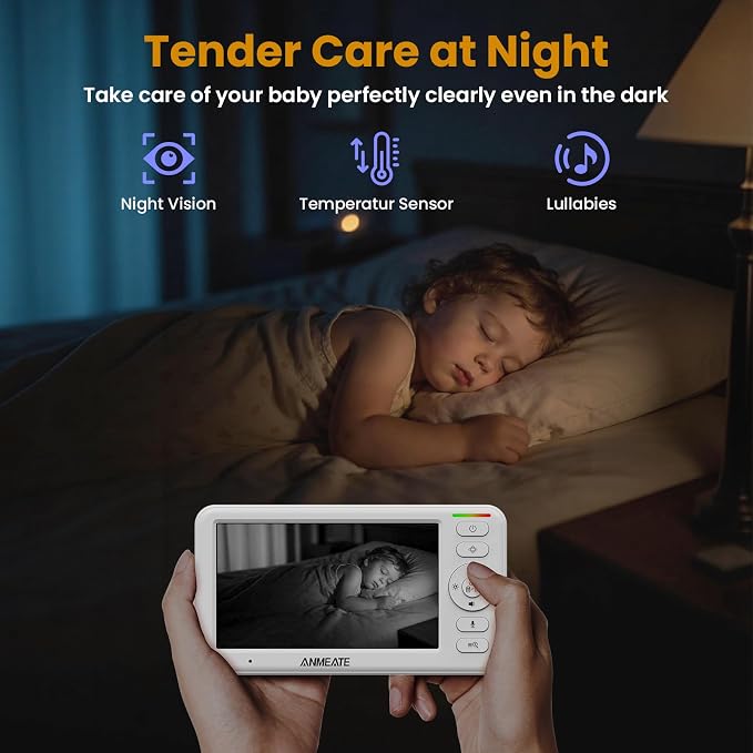 ANMEATE 5" Split Screen Baby Monitor - Image 5