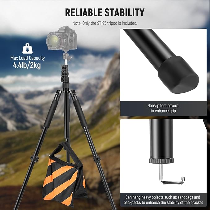 NEEWER Photography Light Stand, 1.5-6.4ft/47-195cm Aluminum Reversible Studio - Image 4
