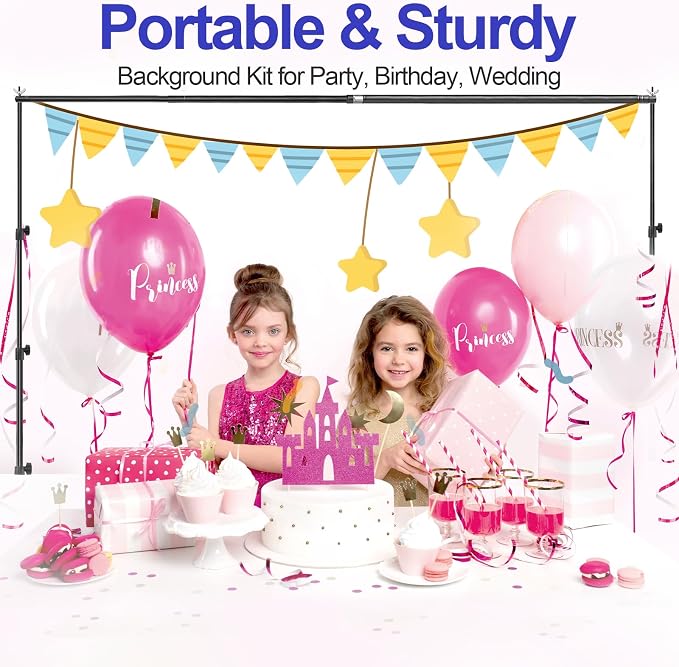 EMART 10x9.2FT Backdrop Stand, Photo Video Studio Adjustable&Lockable Heavy - Image 7