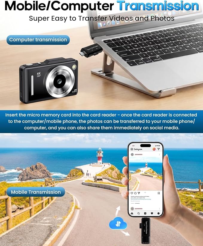Digital Camera 4K for Kids-48MP Autofocus Vlogging Camera - Image 8