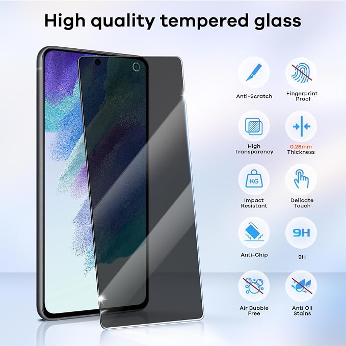 3+3 Pack for Samsung Galaxy S21 FE 5G Privacy Screen Protector & Phone Camera - Image 3