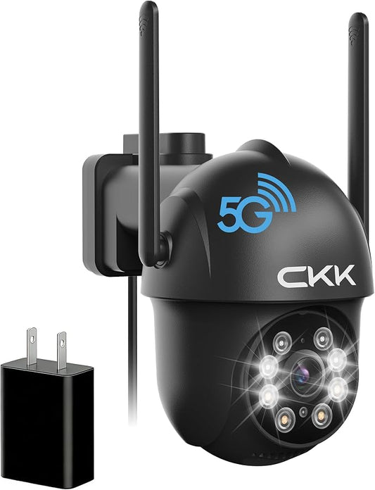 CKK 2K Security Camera Outdoor Corded Power, 3MP PTZ WiFi Home Security Camera by CKK