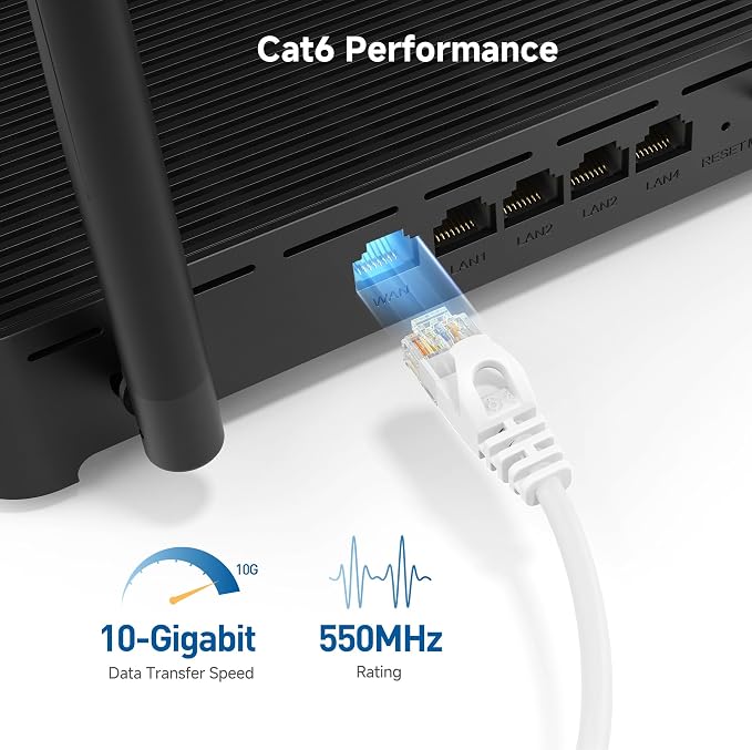Cable Matters 10Gbps 5-Pack Snagless Short Cat 6 Ethernet Cable - 3ft - Image 3