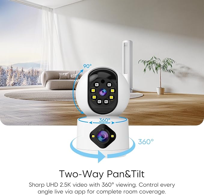 VSTARCAM Indoor Security Camera, 2K Dual Lens WiFi Camera - Image 2