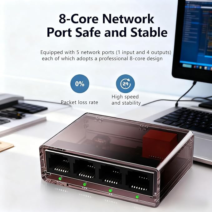 Gigabit Ethernet Splitter 1 to 4 - Image 3