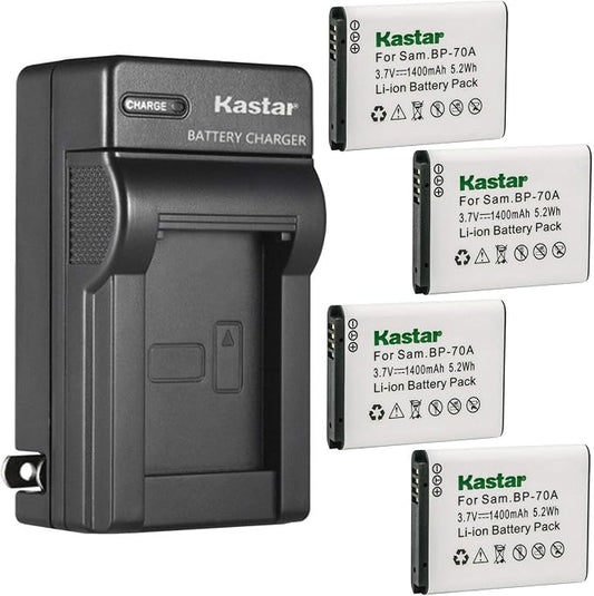 Kastar 4-Pack BP-70A Battery and AC Wall Charger Replacement by Kastar