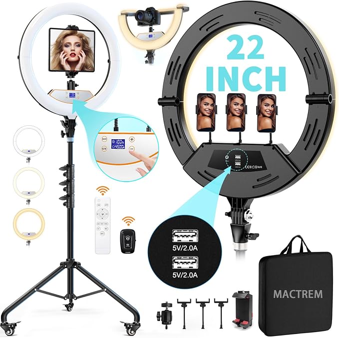 MACTREM 22" Foldable Ring Light by MACTREM