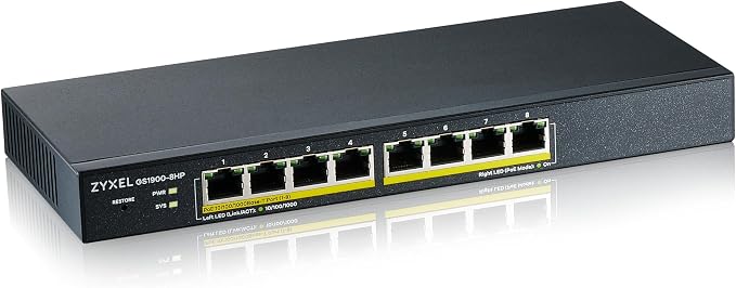 Zyxel 8 Port PoE Switch | Smart Managed | Gigabit Network Ethernet Switch | 8X by ZYXELNETWORKS