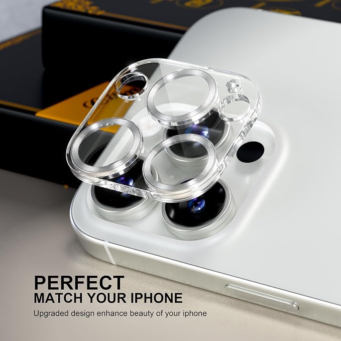 for 6 Pack iPhone 15 Pro/iPhone 15 Pro Max Camera Lens Protector 9H Tempered - Image 5