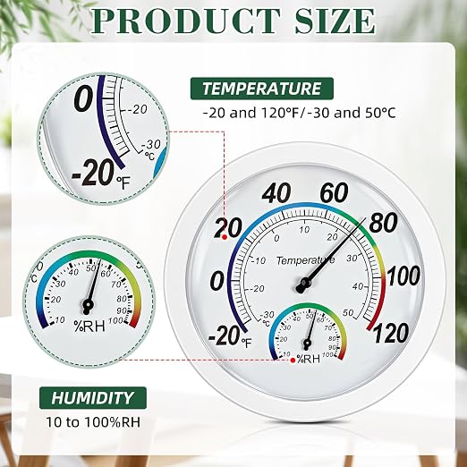 Weewooday 3 Pcs Indoor Outdoor Thermometer 2 in 1 Mini Home Temperature - Image 4