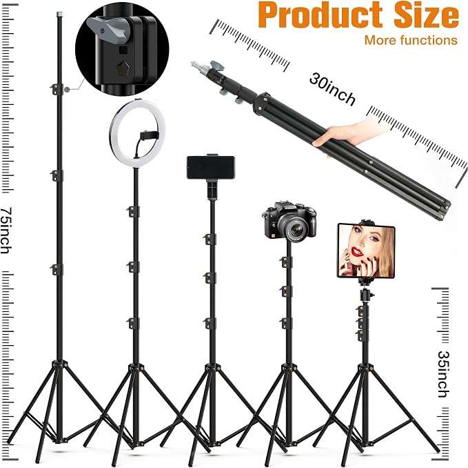 22"Ring Light with Stand, Ring Light Tripod - Image 6