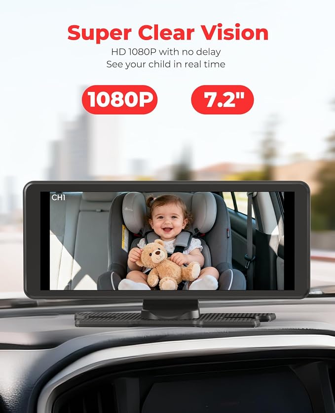 LUCKVIEW BM5PRO 7.2" 1080P HD Baby Car Camera - Image 4