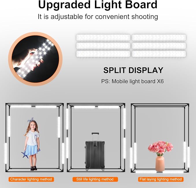 48"x56"x40" Large Photo Studio Light Box Photography, 6 Light LED Panels - Image 2