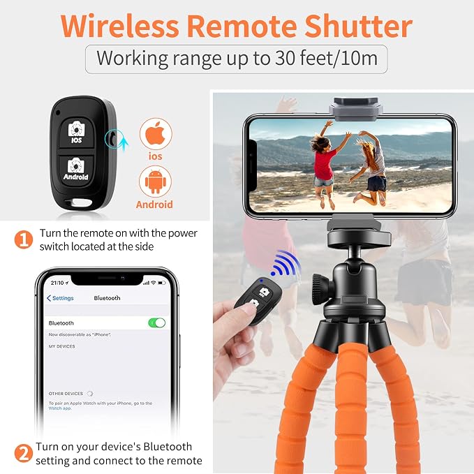 Aureday Phone Tripod, Flexible Tripod - Image 2