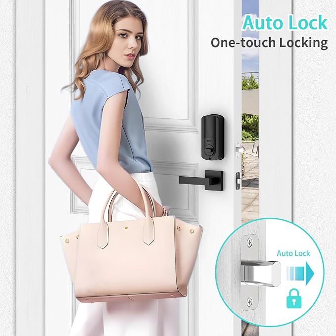 Hunnay Smart Locks for Front Door, Front Door Lock Set, Keypad Deadbolt - Image 4