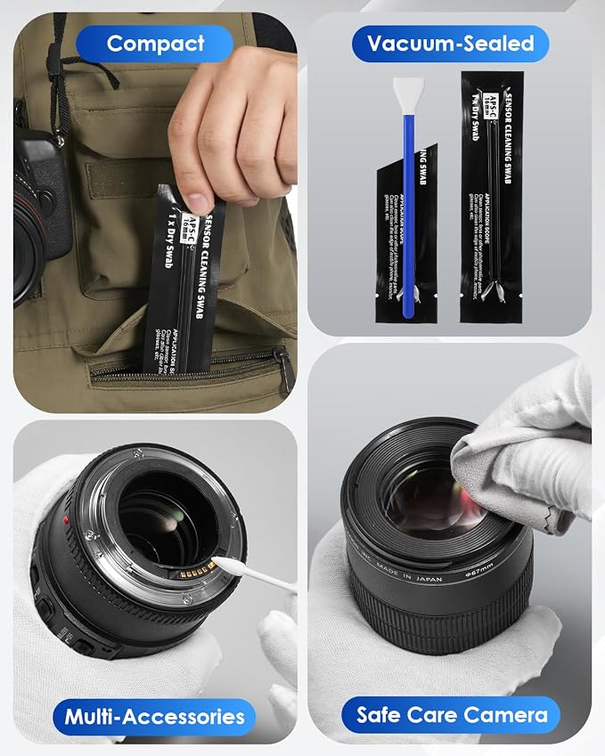 Zacro Camera Cleaning Kit 16mm APS-C Frame Sensor Cleaning Swab*8 + 20ml Sensor - Image 6