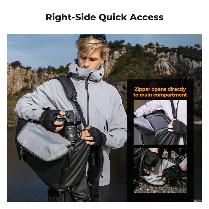 K&F CONCEPT Camera Backpack, 40L Large Capacity Camera Bag, Waterproof DSLR - Image 5