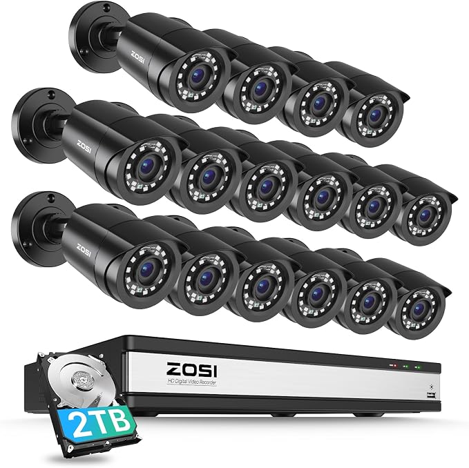 ZOSI 3K Lite 16Channel Security Camera System, AI Human/Vehicle Detection by ZOSI