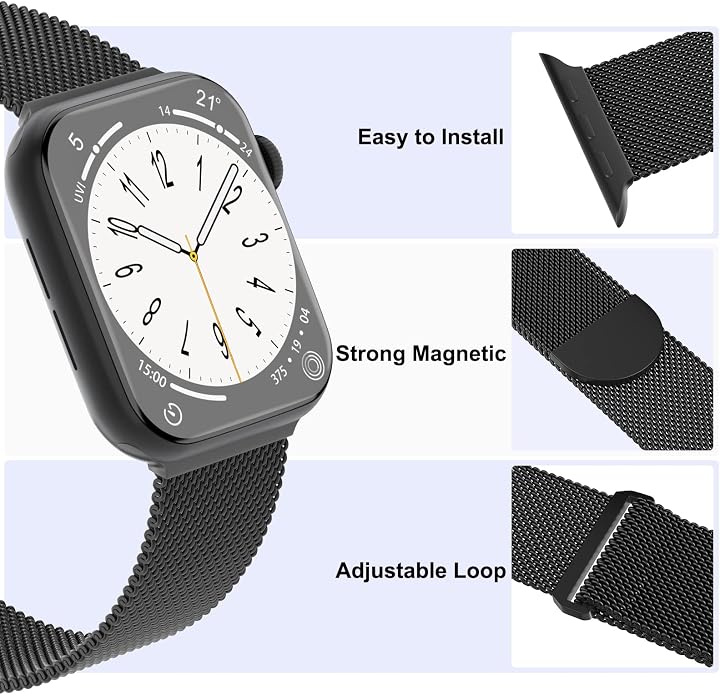 3 Pack Mesh Metal Band Compatible - Image 3