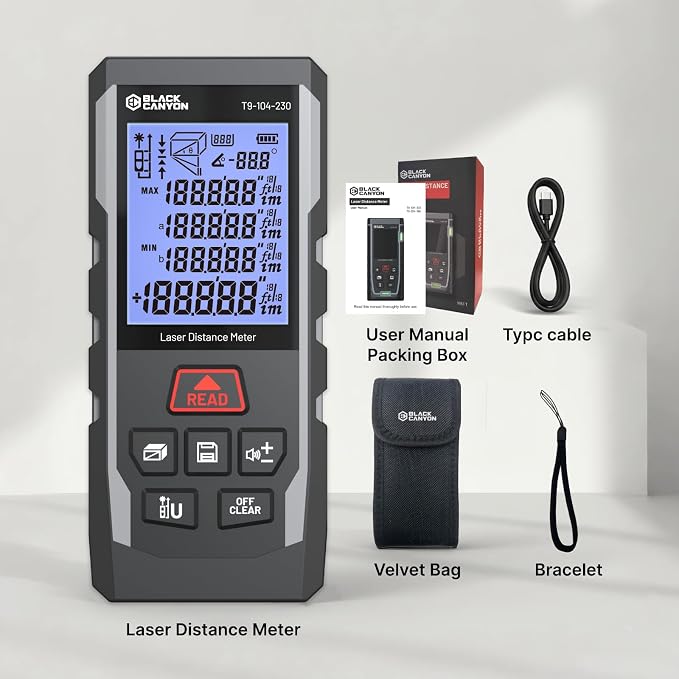 BLACK CANYON Laser Distance Meter, 165/230/330 ft Range - Image 9
