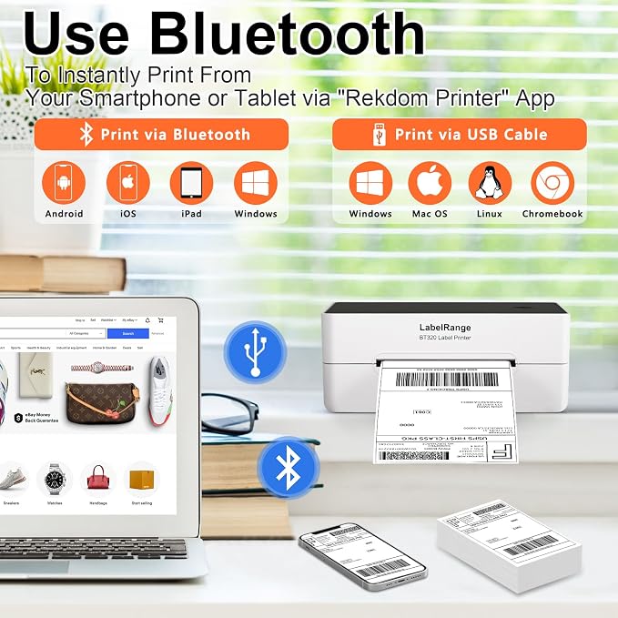 LabelRange Ecommerce Label Printer 4x6, Thermal Shipping Label Printer - Image 3