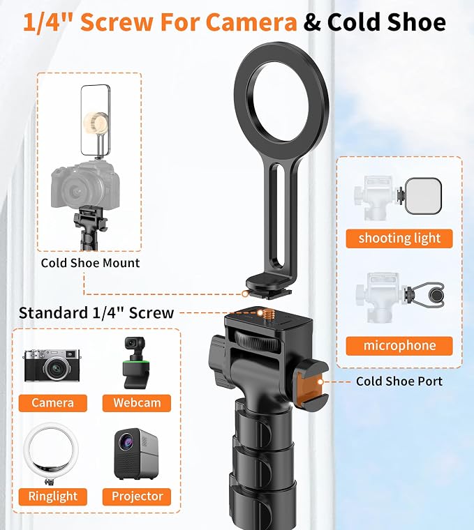 XXZU 74" Magnetic Phone Tripod - Image 7