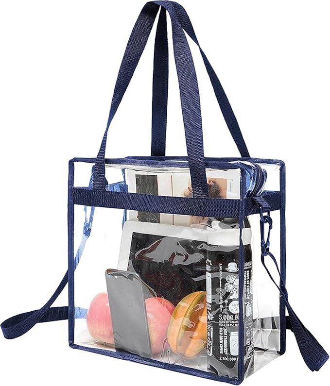 BAGAIL Clear Bags 12x6x12 Stadium Approved Clear Tote Bag by BAGAIL