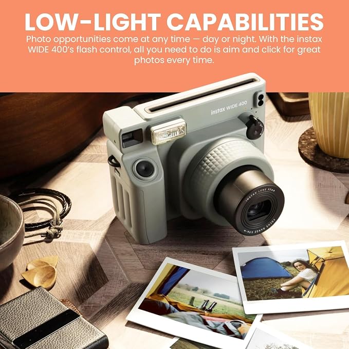 FujiFilm Instax Wide 400 Black Instant Camera Bundle - Image 4