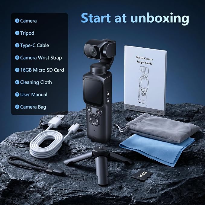 4K Vlogging Camera with 330° Rotating Lens & Face Tracking, Portable Pocket - Image 7