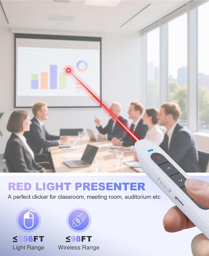 2 in 1 USB Type C Wireless Rechargeable Presenter Remote - Image 6