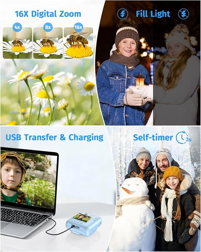 Instant Camera, Dual-Lens Kids Camera Instant Print - Image 5