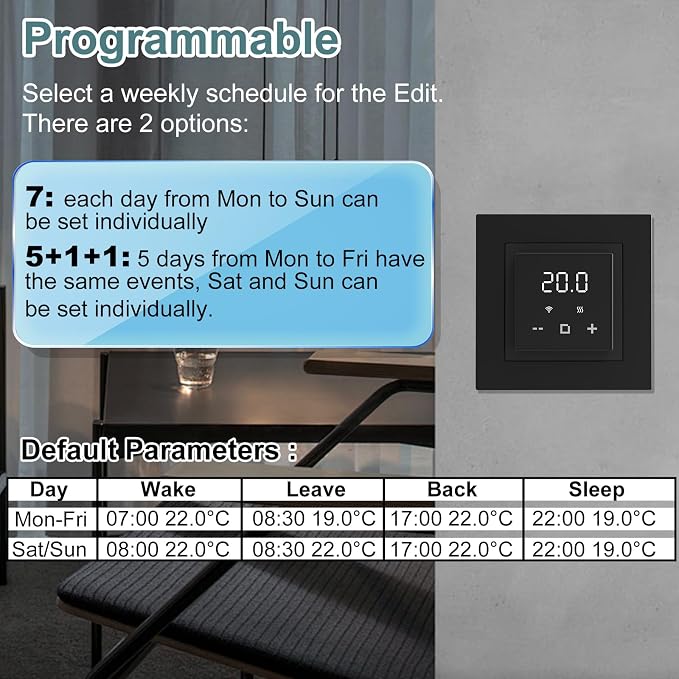 HEATIT Programmable Thermostat, WiFi Smart Thermostat - Image 7