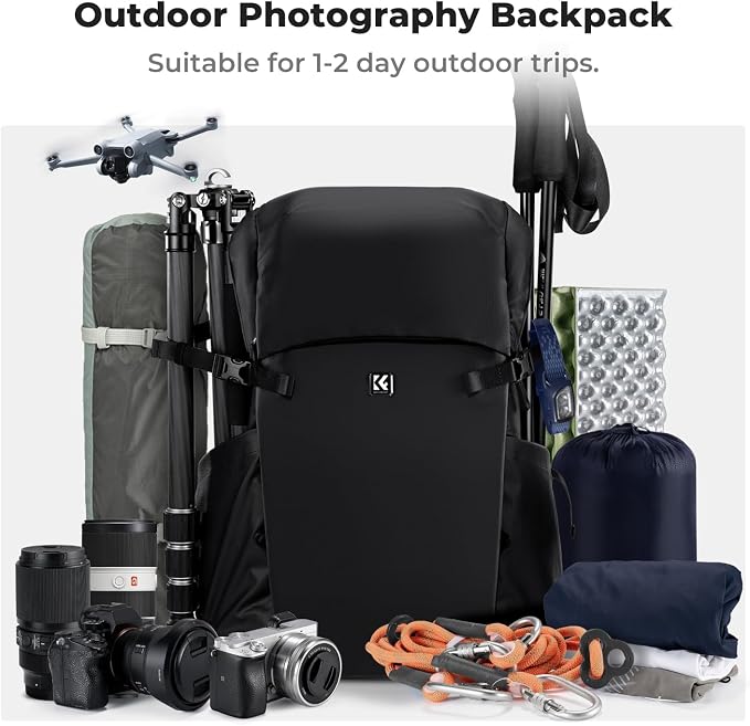 K&F Concept Camera Backpack, 30L Large Capacity Camera Bag, Waterproof DSLR - Image 9