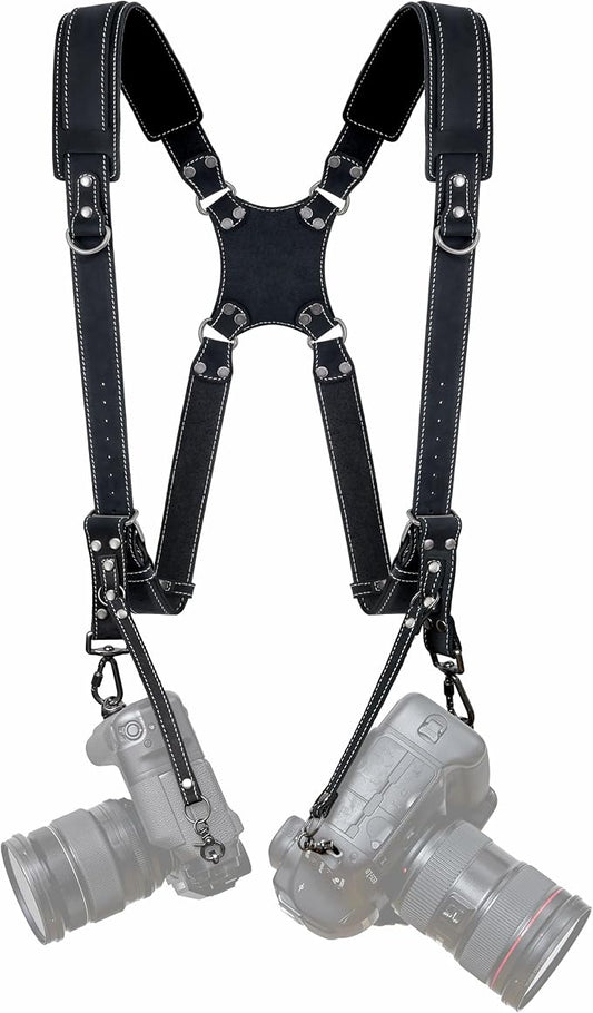 Padwa Lifestyle Black Frosted Dual Camera Harness Strap by PadwaLifestyleCameraStrap