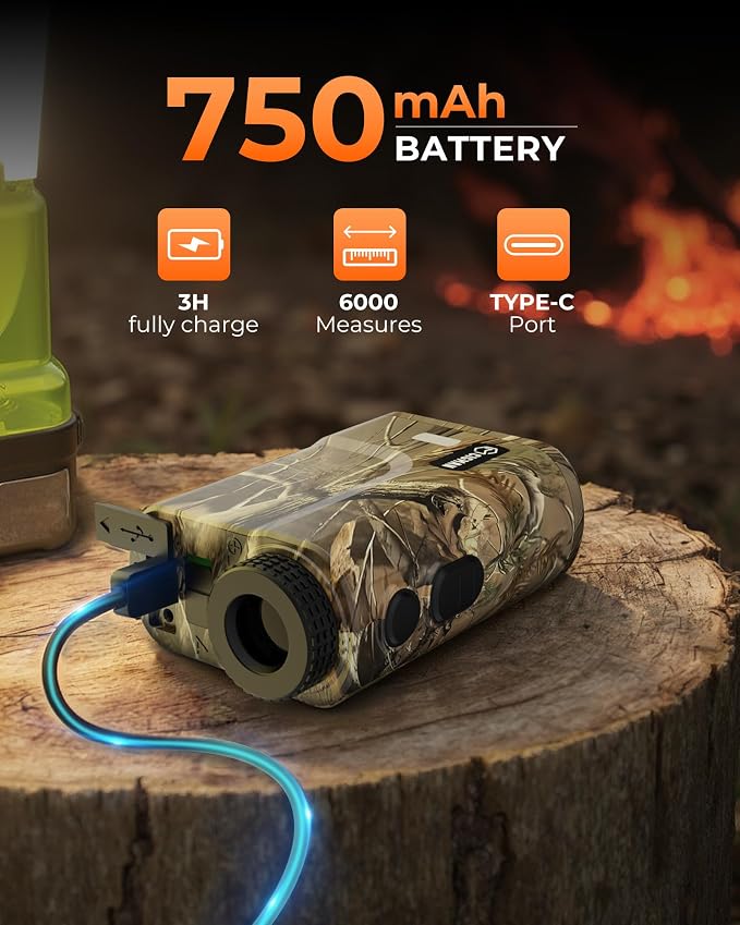 Hunting Range Finder 3280 Yards, CIGMAN Rechargeable Laser Rangefinder 6X - Image 5