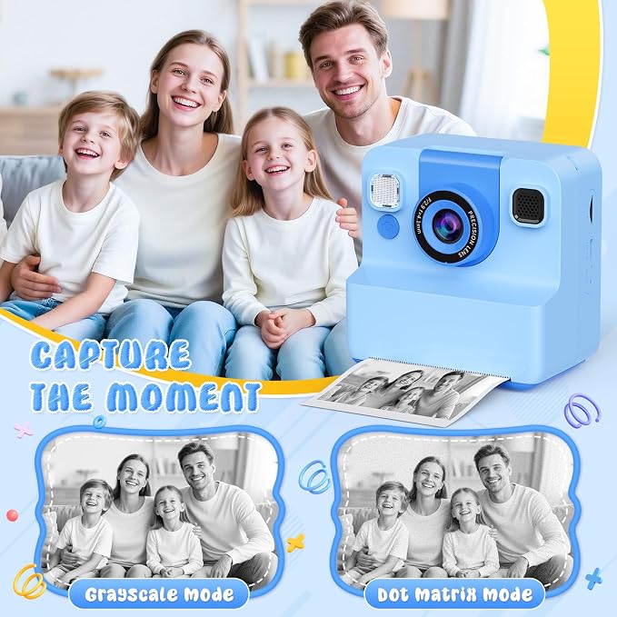 Kids Camera Instant Print with Flip Lens, 1080P HD Video Inkless Toddler - Image 4