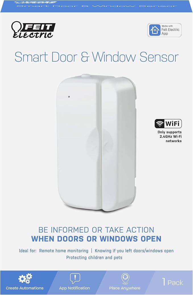 Feit Electric Smart WiFi Door and Window Sensor, Battery Powered, 2.4GHz No Hub - Image 2