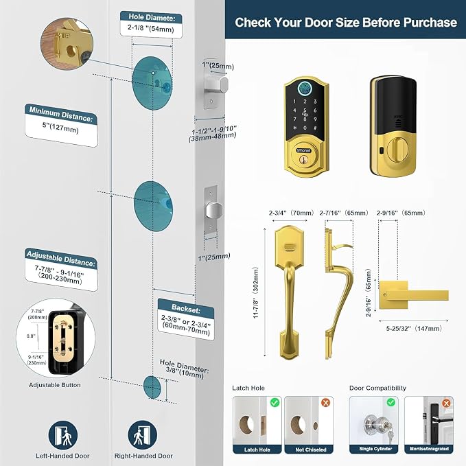 SMONET Smart Lock Front Door - Image 7