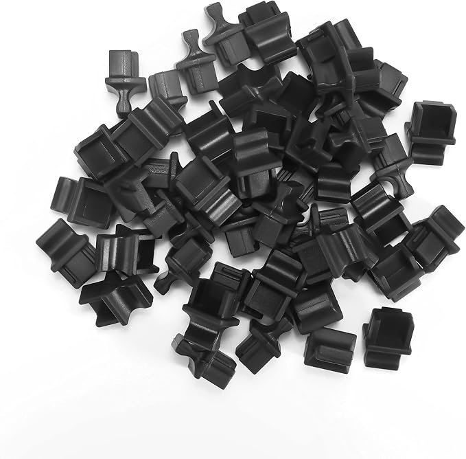 50 Pack RJ45 Dust Cover Cap Ethernet Port Plugs Network Switch Port Protector by 6COM