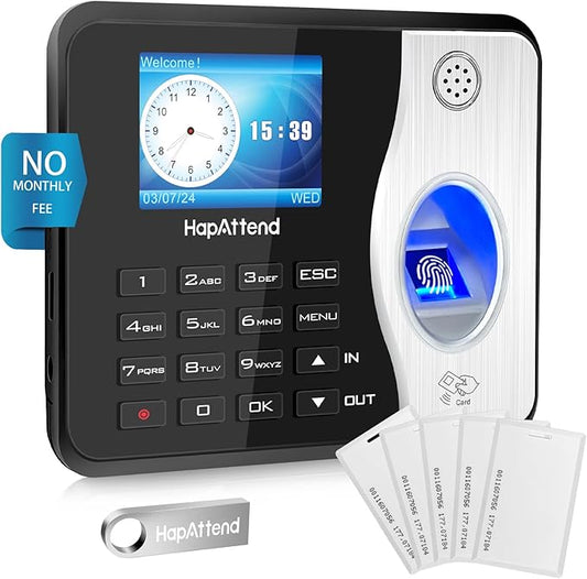 Time Clocks for Employees Small Business Automatic Calculate Hours, 0 Monthly by HapAttend