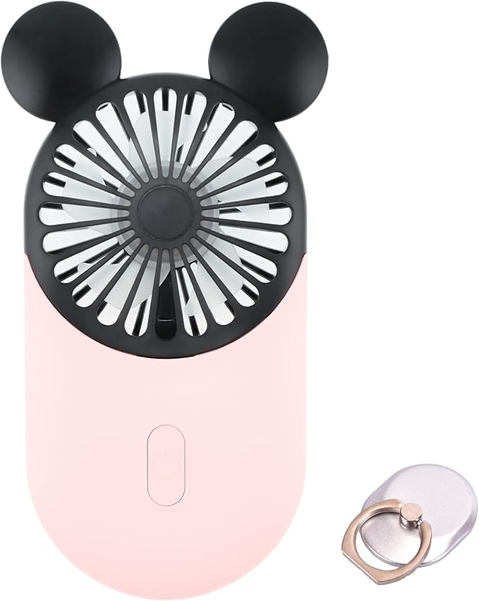 Cute Handheld Mini USB Fan, Rechargeable Portable Fan, 3 Adjustable Speeds and by DecoLife