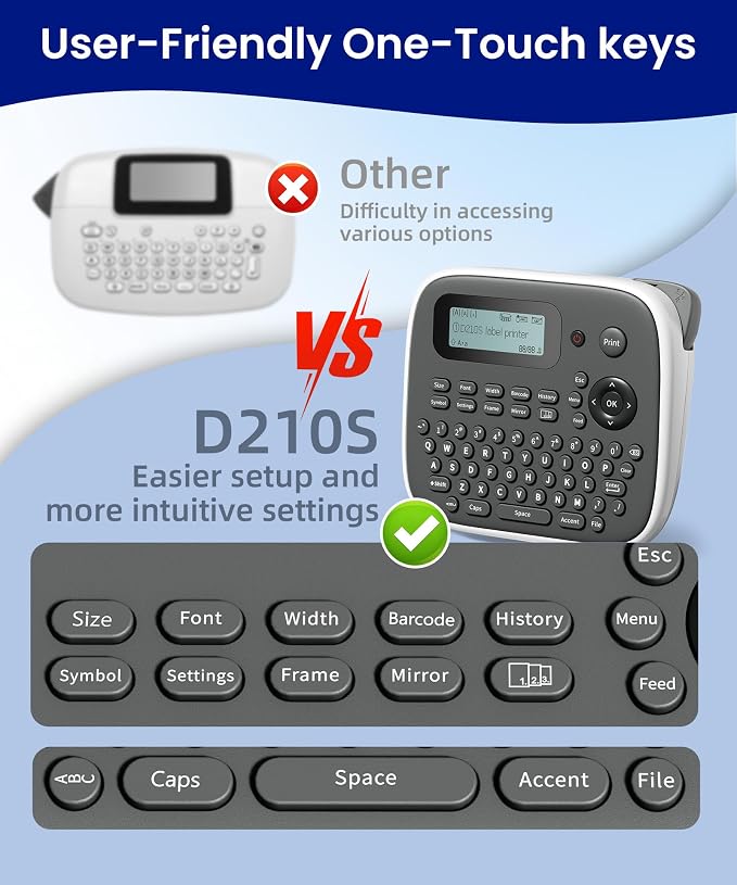 Label Maker Machine with Tape, Label Maker Waterproof Labels 12mm, D210s - Image 4
