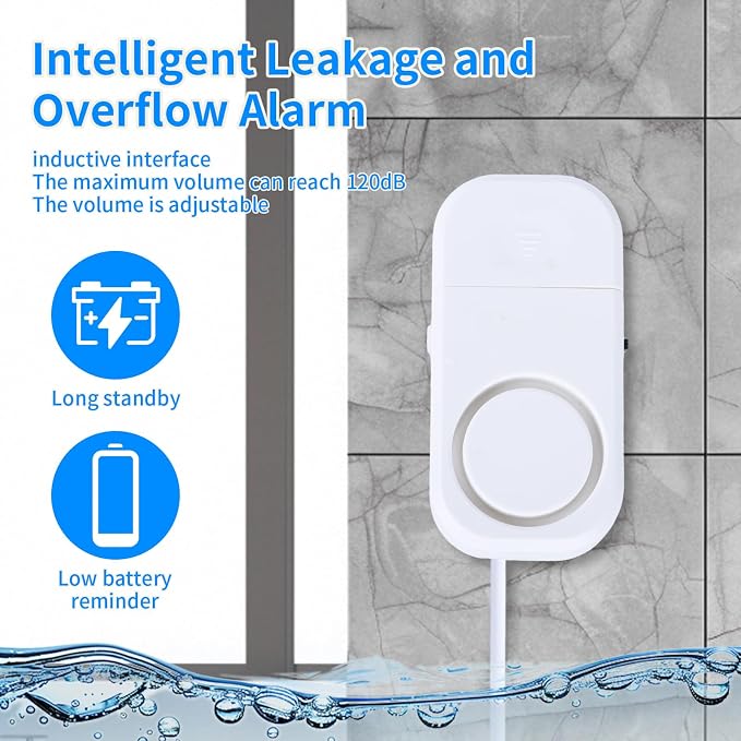 Smart Water Leak Detector, 120dB Adjustable Alarm Suit - Image 6