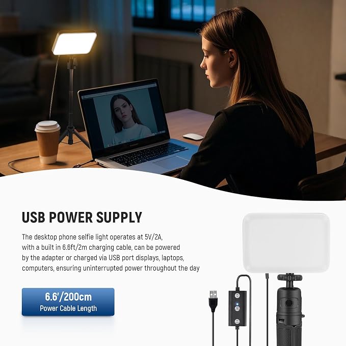 NEEWER BASICS LED Video Panel Light, Bi Color Dimmable Video Conference - Image 7