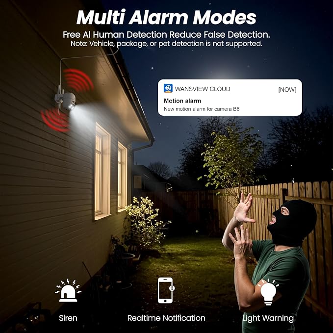 2K Cameras for Home Security-2.4G WiFi Outdoor Camera Wireless Solar/Battery - Image 6