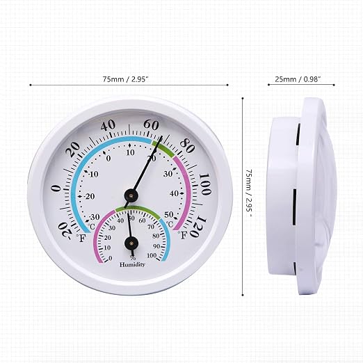 Mini Indoor Thermometer Hygrometer Analog 2 in 1 Temperature Humidity Monitor - Image 2